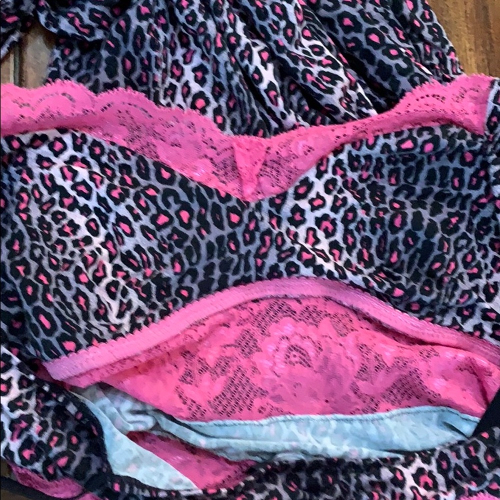 EUC Cosabella pink leopard print baby doll & robe - Picture 8 of 9